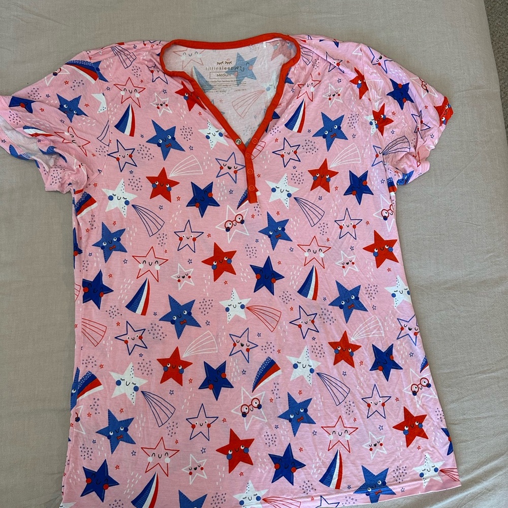Little Sleepies Pink and Red Starry Pajamas